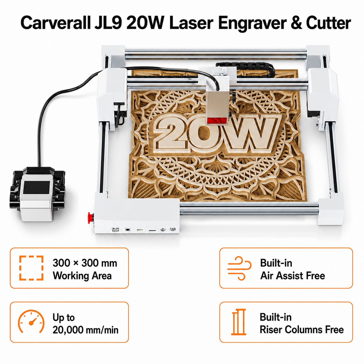 Industrial Laser Blasting - Carverall JL9 20W Incisore e Tagliatrice