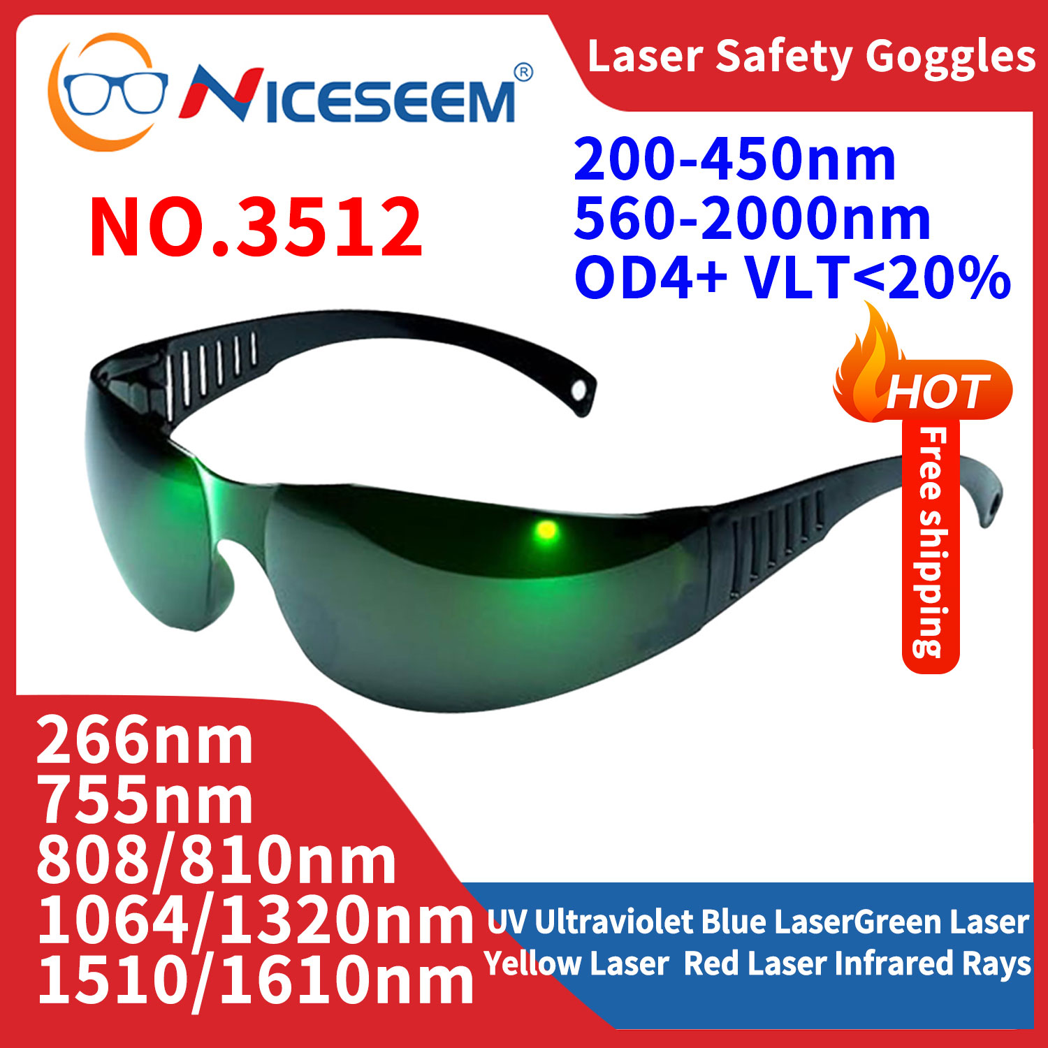 Occhiali di piombo Occhiali pe - Laser Safety Goggles recensione e prezzo
